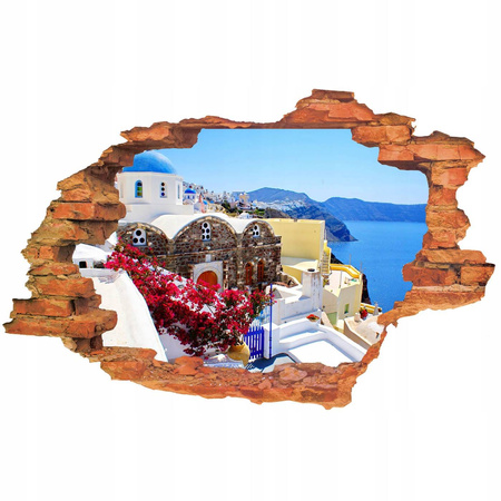 Naklejka na ścianę 3D Santorini luksusowe hotele 90 cm na 60 cm