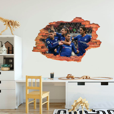 Naklejka na ścianę 3D Chelsea FC radość po golu 90 cm na 60 cm
