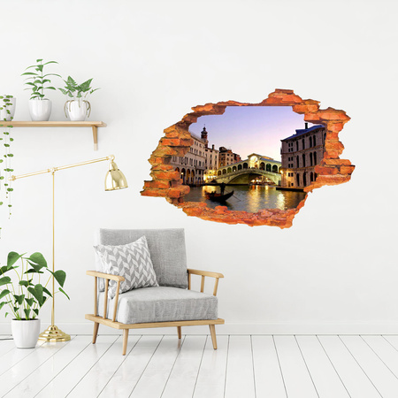 Naklejka na ścianę 3D Wenecja most Rialto 90 cm na 60 cm