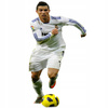 Naklejki na ścianę Ronaldo w natarciu z piłką 90 cm na 60 cm 