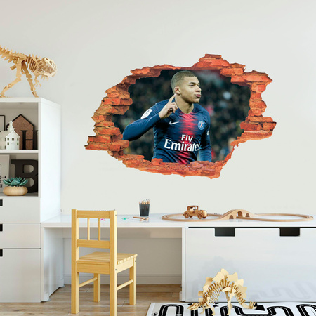 Naklejka na ścianę 3D PSG Kylian Mbappe