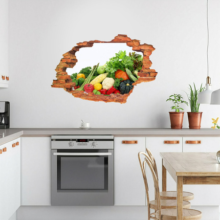 Naklejka na ścianę 3D Warzywa włoszczyzna w pełnej krasie 90 cm na 60 cm