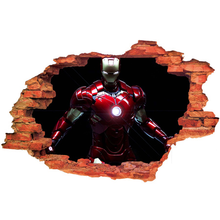 Naklejka na ścianę 3D IRON MAN w cieniu 90 cm na 60 cm