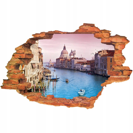 Naklejka na ścianę 3D Wenecja ruch wodny po kanale Grande 90 cm na 60 cm