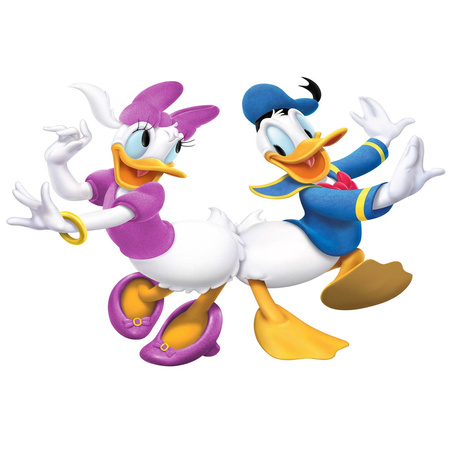 Naklejka na ścianę Kaczka Daisy i Kaczor Donald tańczą 90 cm na 60 cm 